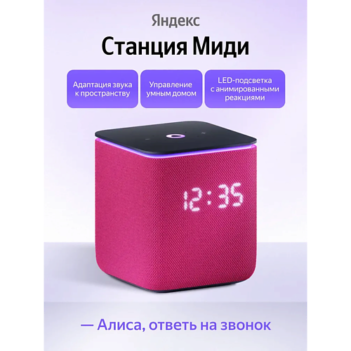 ЯНДЕКС Умная колонка Станция Миди YNDX-00054PNK