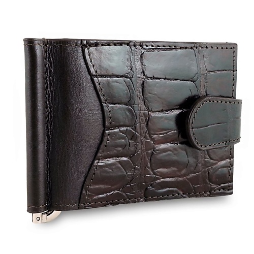 EXOTIC LEATHER GENUINE PREMIUM ACCESSORIES Зажим для купюр на хлястике из настоящей кожи крокодила