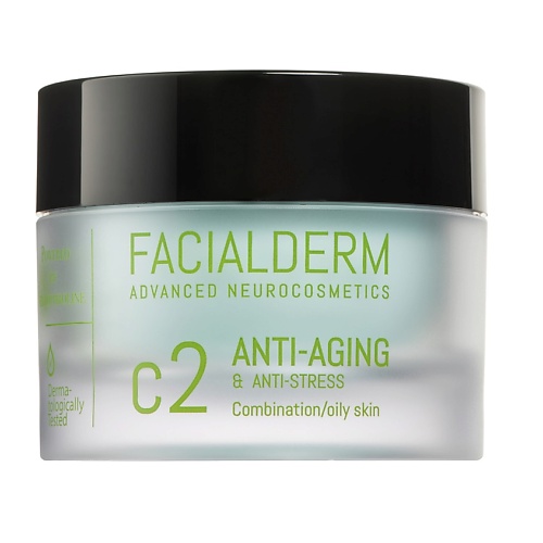 FACIALDERM Крем для лица антивозрастной для комбинированной и жирной кожи C2 Anti-Aging & Anti-Stress Face Cream 50