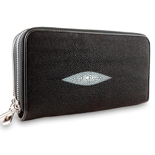 EXOTIC LEATHER GENUINE PREMIUM ACCESSORIES Модный мужской клатч на 2-х молниях из кожи ската