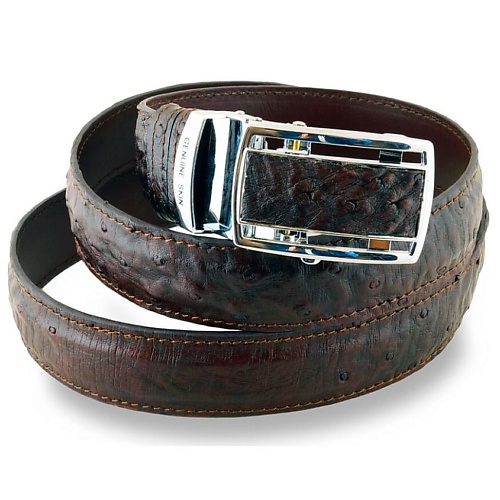 EXOTIC LEATHER GENUINE PREMIUM ACCESSORIES Стильный ремень из кожи страуса с автоматической пряжкой