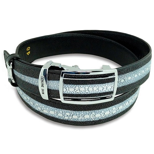 EXOTIC LEATHER GENUINE PREMIUM ACCESSORIES Ремень из редкой кожи ската с хребтом во всю длину