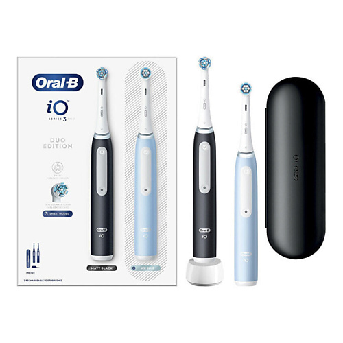 ORAL-B Набор электрических зубных щеток iO Series 3 Duo с дорожным футляром
