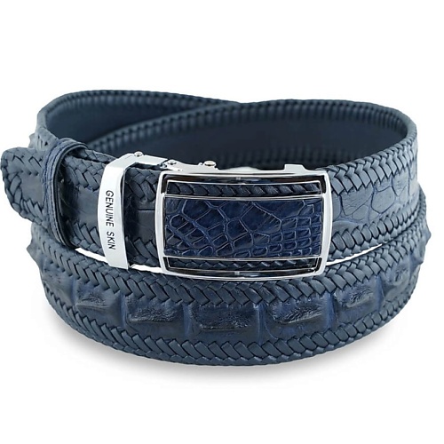 EXOTIC LEATHER GENUINE PREMIUM ACCESSORIES Ремень с оплеткой из кожи крокодила