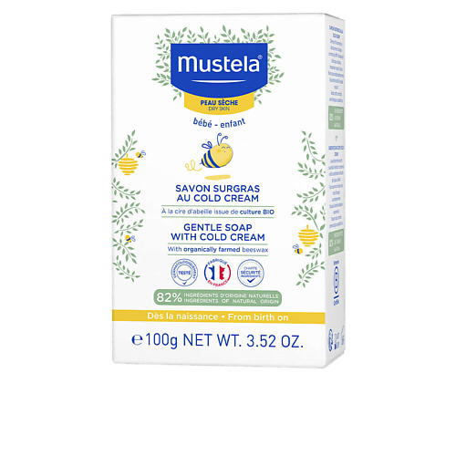 MUSTELA Ухаживающее детское мыло для лица и тела Gentle Soap with Cold Cream 100