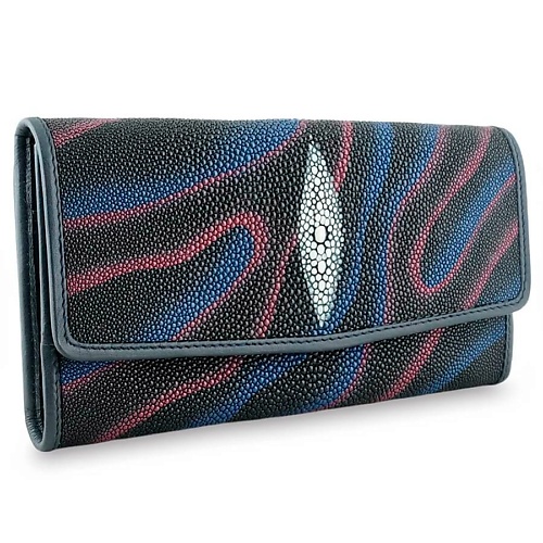EXOTIC LEATHER GENUINE PREMIUM ACCESSORIES Необычное женское портмоне из настоящей кожи ската
