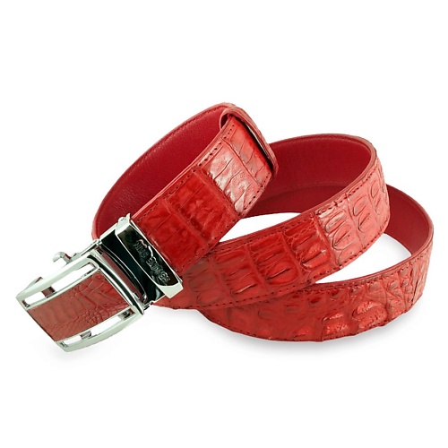 EXOTIC LEATHER GENUINE PREMIUM ACCESSORIES Ремень натуральной кожи крокодила Fire Red