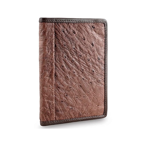 EXOTIC LEATHER GENUINE PREMIUM ACCESSORIES Обложка на паспорт из коричневой страусовой кожи