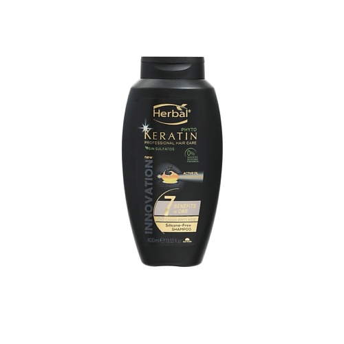 HERBAL Шампунь фито-кератин Комплекс 7 аминокислот антивозрастное действие Keratin Professional Hair Care Shampoo 400