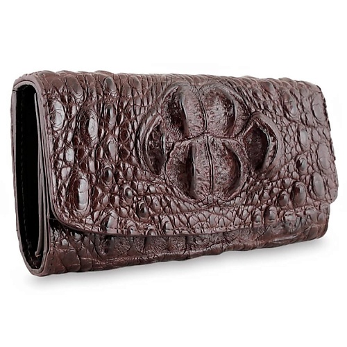 EXOTIC LEATHER GENUINE PREMIUM ACCESSORIES Зеленый женский крокодиловый кошелек из кожи с загривком