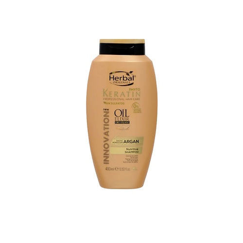 HERBAL Шампунь фито-кератин Эликсир с маслом арганы Keratin Professional Hair Care Shampoo 400