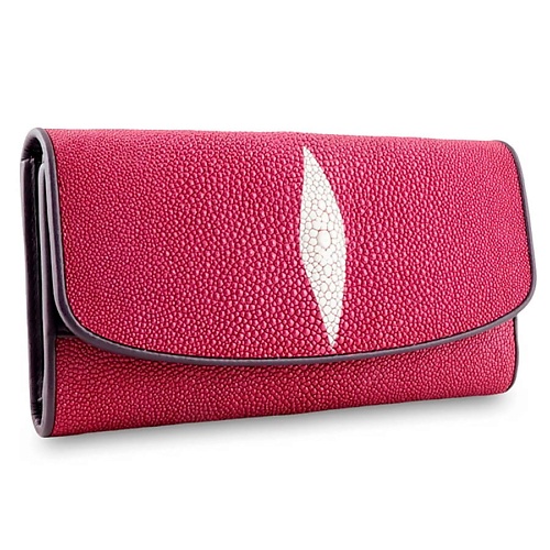 EXOTIC LEATHER GENUINE PREMIUM ACCESSORIES Эксклюзивный женский кошелек из кожи ската лилового цвета