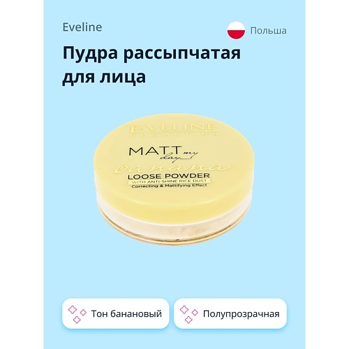 EVELINE Пудра рассыпчатая для лица MATT MY DAY